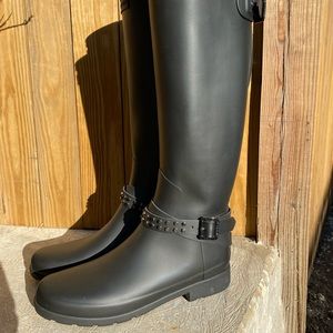 Hunter Rain Boots refined Stud size 9 black